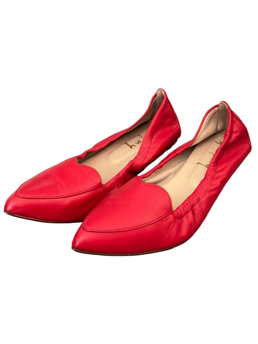 FS/NY FRENCH SOLE HEART CLAUDIA FLAT IN RED